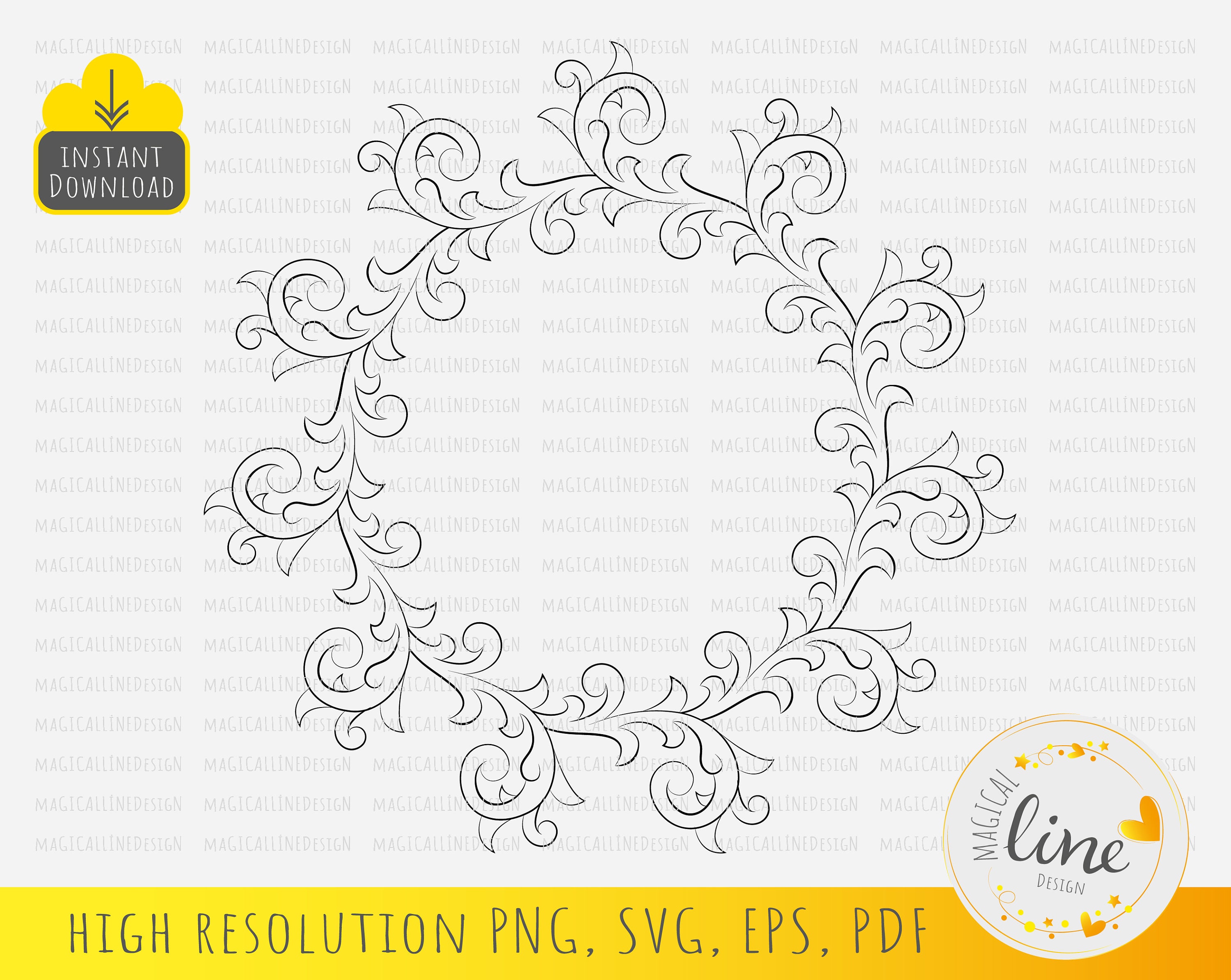 Leaf Wreath Svg Leaves Frame Svg Floral Frame Eps Leaves - Etsy