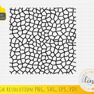 Puede incluir: Patrón geométrico en blanco y negro con un efecto de vidrio agrietado o roto. Este diseño digital es perfecto para crear fondos, patrones o texturas para manualidades, scrapbooking o proyectos digitales.