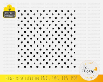 Polka Dot Pattern SVG, Hand Drawn Dots (Digital Download)