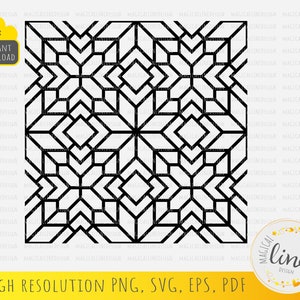 Motif géométrique marocain, motif mosaïque Svg, motif Arabesque sans couture Svg, Eps en cuir outillé, vecteur ornemental, Silhouette Cricut