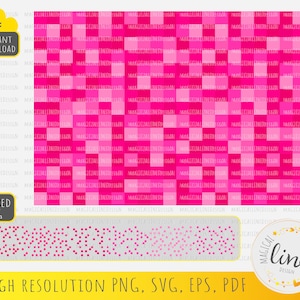 Puede incluir: Un patrón de papel digital con un diseño a cuadros rosa y blanco. El patrón está formado por pequeños cuadrados, cada uno con un tono de rosa diferente. El patrón es perfecto para usar en scrapbooking, creación de tarjetas y otros proyectos de manualidades.