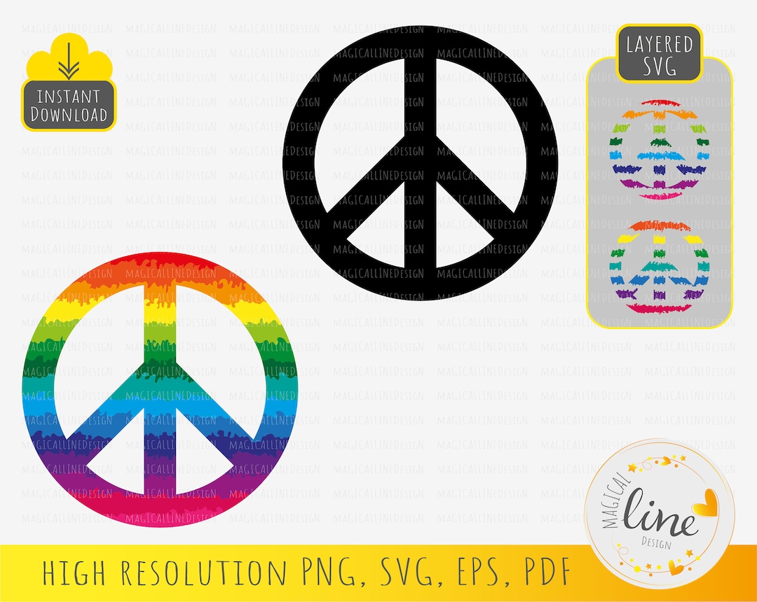 Peace Sign Distortion Pride Peace Sign Svg, Distortion Rainbow Peace Svg, Peace Symbol Svg ...