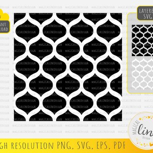 Arabesque wolk patroon, naadloze patroon Svg, Marokkaanse tegel Dxf, etnische stencil, Tooled lederen Svg, decoratieve Vector, silhouet Cricut