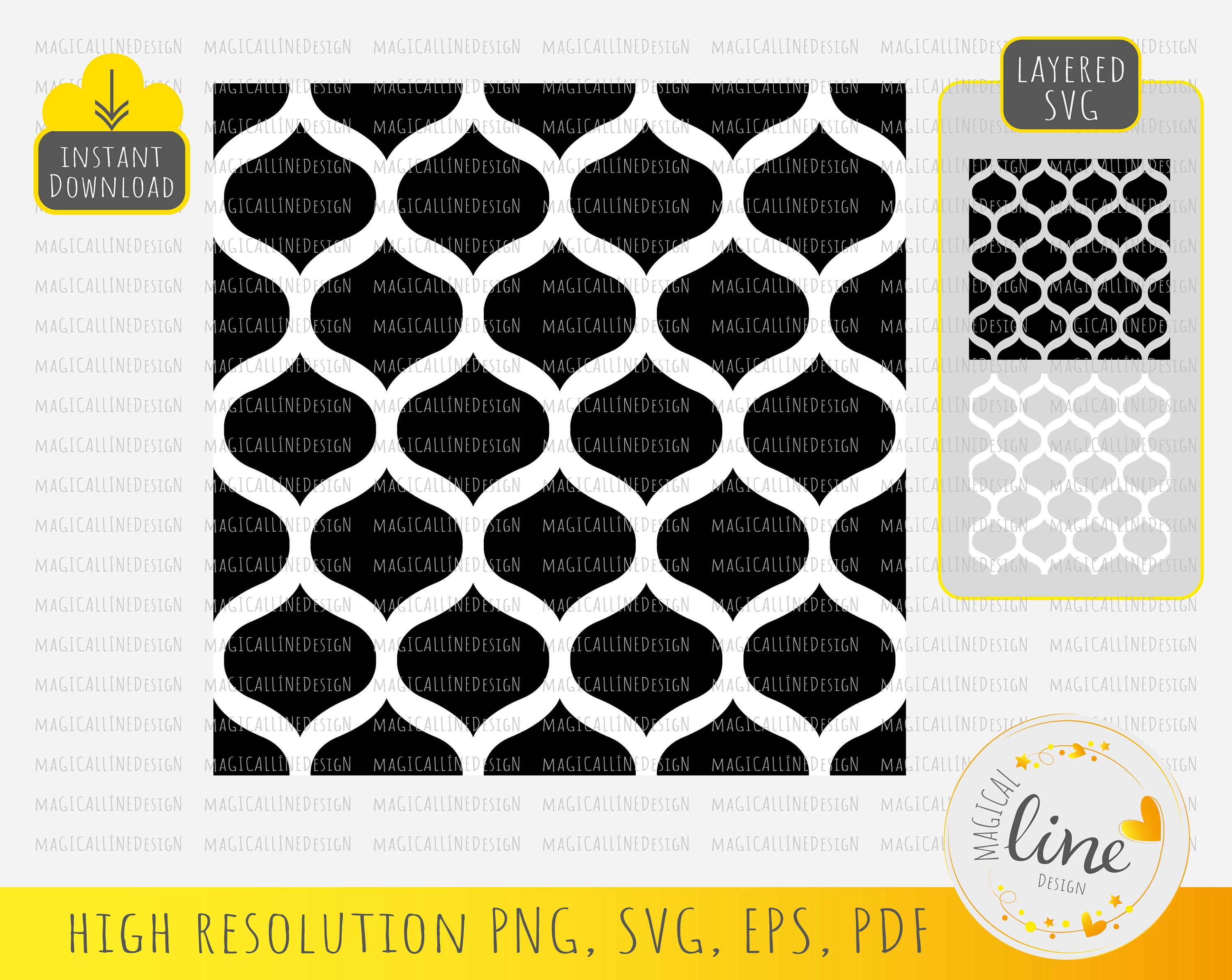 Cloud Arabesque Pattern, Seamless Pattern Svg, Moroccan Tile Dxf ...
