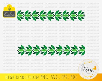 Botanical Border Svg, Leaves Frame Eps, Floral Divider Svg, Botanical Clipart, Leaves Flourish Eps, Floral Paper Cut File, Silhouette Cricut