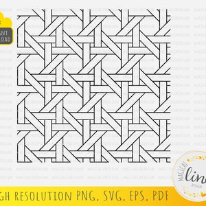 Rattan Pattern #3 Svg, Seamless Pattern, Rattan Cane Stencil, Rattan Vector, Geometric Pattern Dxf, Rattan Cut File, Silhouette Cricut