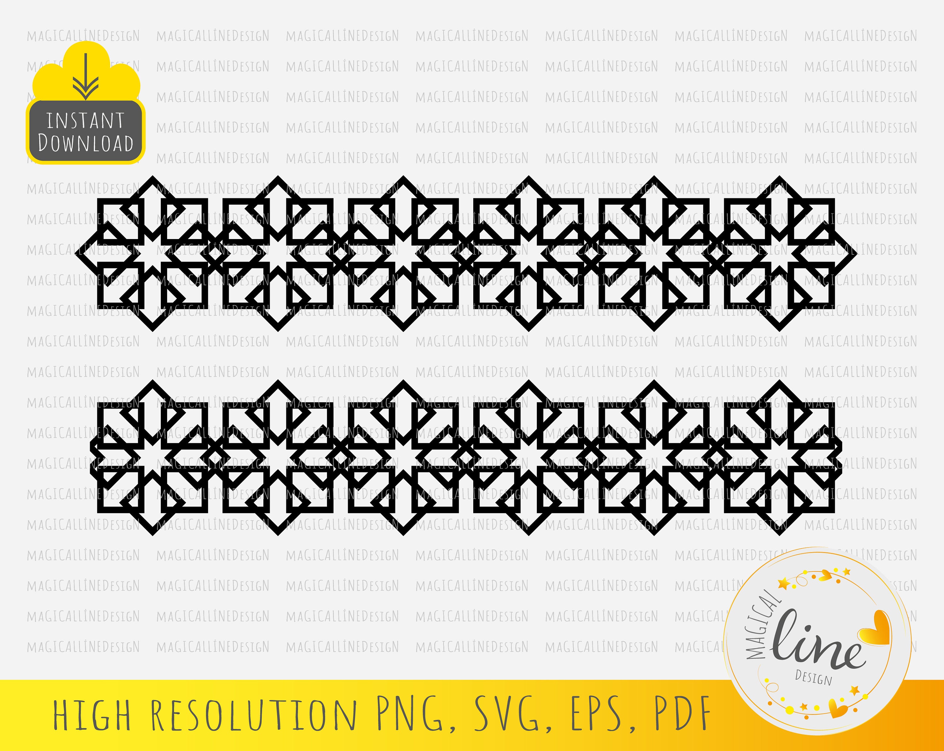 Islamic Patterns Border Vector