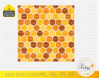 Honeycomb Pattern SVG, Geometric Stencil, Beecomb Design (Digital Download)