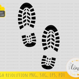 Footprint Svg, Shoe Print Svg, Footmark Vector, Footprint Stencil, Shoe Print Clipart, Shoe Sole Print, Silhouette Cricut