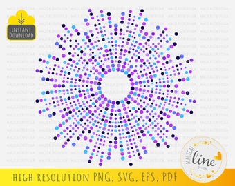 Halftone Circle SVG, Dots Texture Vector (Digital Download)