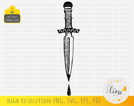 Dagger svg Sword svg Knife and blood clipart Weapon png | Etsy