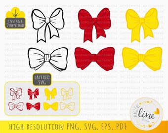 Bow Svg, Bow Clipart, Christmas Bow Svg, Ribbon Svg, Bow Outline Dxf, Bow Home Decor, Bow Silhouette, Bow paper cut file, Cricut Silhouette