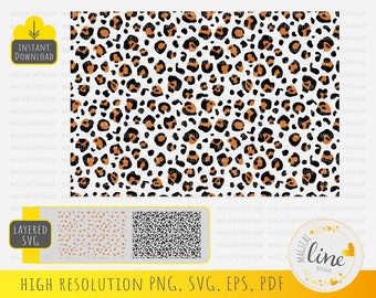 Leopard Print Seamless Pattern, Animal Print Vector (Digital Download)