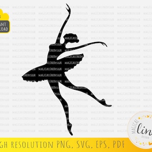 Ballerina Svg, Ballerina Silhouette Svg, Ballerina Vector, Ballet Svg, Ballerina Vinyl Cut File, Dancer Clipart, Silhouette Cricut