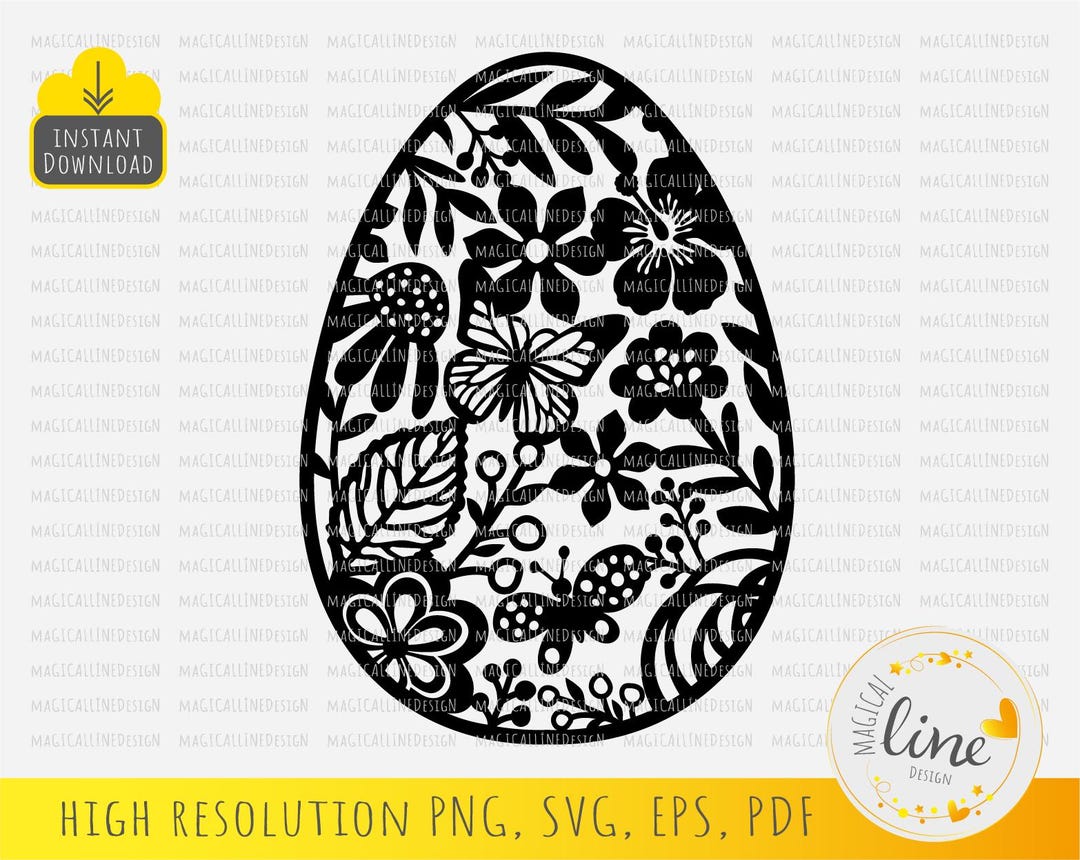 Floral Easter Egg SVG, Spring Decor Cut File (digital Download) - Etsy