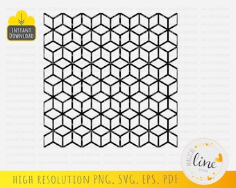 Geometric Cube Pattern SVG, Seamless Texture (Digital Download)