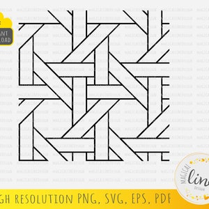 Rattan Pattern #2 Svg, Seamless Pattern, Rattan Cane Stencil, Rattan Vector, Geometric Pattern Dxf, Rattan Cut File, Silhouette Cricut