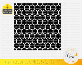 Honeycomb Pattern SVG, Beecomb Stencil, Hexagon Vector (Digital Download)