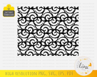 Seamless Swirl Pattern SVG, Flourish Tile, Scroll Stencil (Digital Download)