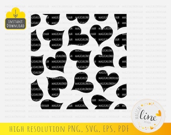 Heart Pattern SVG, Seamless Valentines Day Vector (Digital Download)