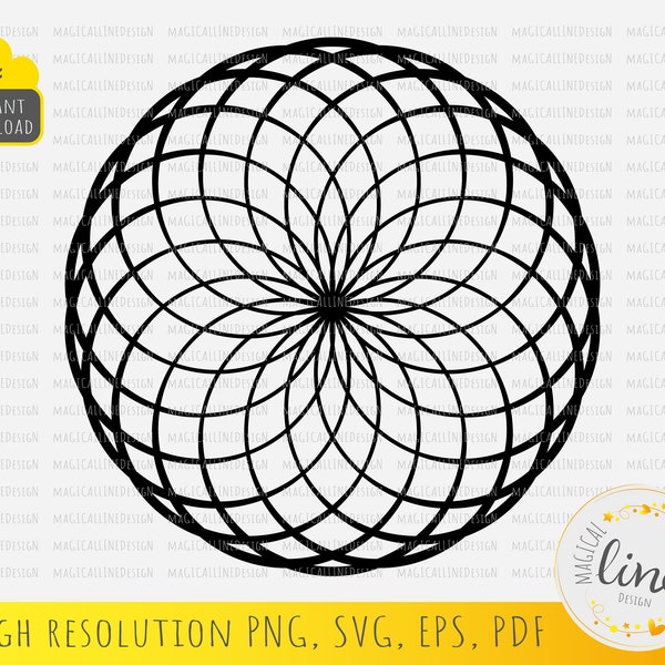 Torus Yantra Svg, Sacred Geometry Svg, Torus Yantra Dxf, Spiral Mandala Vector, Flower Of Life, Torus Yantra Cut File, Silhouette Cricut