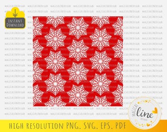 Snowflake Seamless Pattern SVG: Christmas Winter Background (Digital Files)