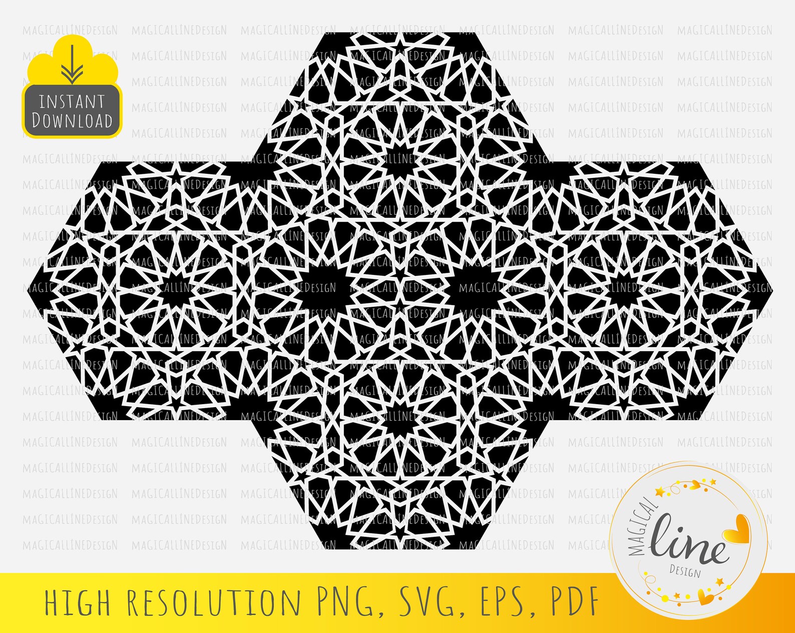 Arabesque Hexagon #2 Svg, Seamless Arabian Pattern Eps, Oriental Wall ...