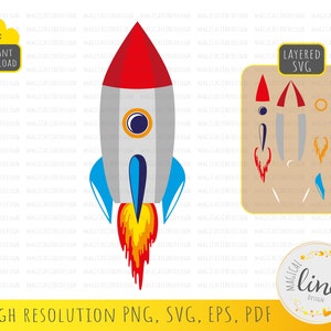 Rocket Svg, Rocket Ship Png, Space Vector, Spaceship Clipart, Nasa Svg, Rocket Dxf, Space for Cut File Cricut