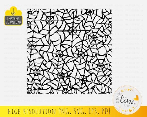Spider Web Pattern #2, Seamless Pattern Svg, Cobweb Vector, Halloween Background, Cobweb Stencil, Halloween Decor, Silhouette Cricut