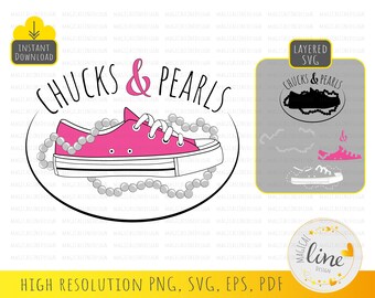 Pink Chucks and Pearls SVG, Kamala Harris, Cricut File (Digital Download)