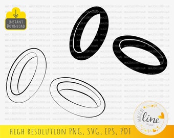 Rings Svg, Engagement Ring Svg, Marriage Svg, Just Married Eps, Outline Ring Cut File, Couple Clipart, Ring Shirt design, Silhouette Cricut