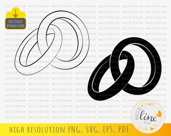 Wedding Ring Svg, Marriage Svg, Just Married Eps, Engagement Ring Svg, Ring Cut File, Couple Clipart, Bride Shirt design, Silhouette Cricut