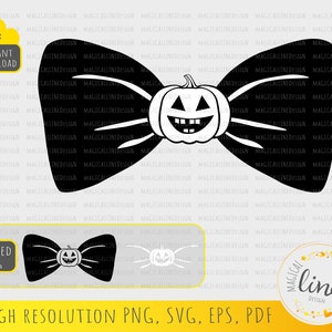 Pumpkin Bow Tie Svg, Halloween Bow Svg, Ghost Pumpkin Svg, Halloween Clipart, Pumpkin Bow Stencil, Bow Tie Cut file, Cricut Silhouette