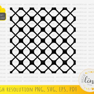 May include: Black and white geometric pattern with a repeating design of circles and squares. The pattern is a digital download and can be used for crafting, scrapbooking, and other creative projects.