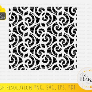 May include: Black and white seamless pattern with a swirling design. The pattern is made up of repeating circles and lines.