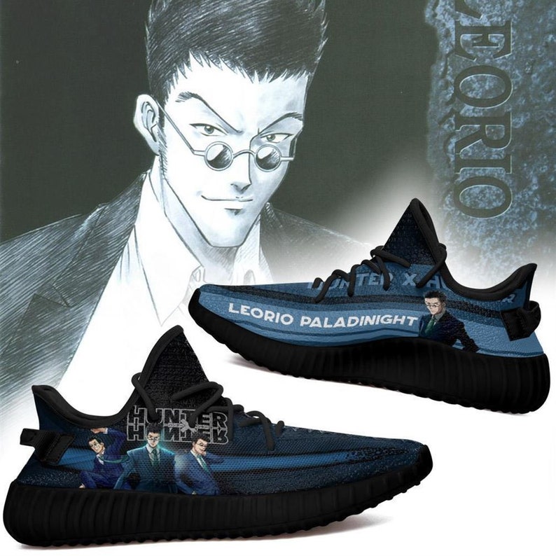 Leorio Yz Custom Hunter X Hunter Anime Black Yeezy Boost 350 Etsy