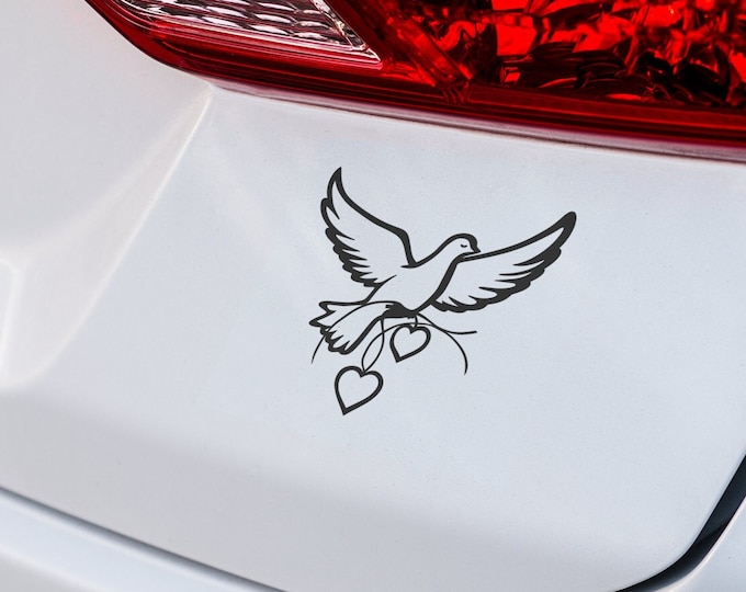 Romantic Dove Vinyl Decal: Love Birds Wall Sticker