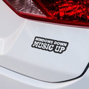 Music Lover's Vinyl Car Decal - Windows Down, Volume Up - Perfect Music Accessories for Car Decoration and Personalized Style