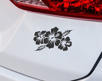 Hibiscus Car Decal, Hibiscus Wall Sticker, Tropical Flower Vinyl, Window Sticker, Phone Decor, Tablet Accessory, Journal Embellishment