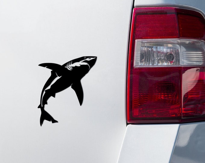 Shark Car Decal: Waterproof Vinyl Sticker, Ocean Lover Gift