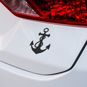 Nautische vinylsticker van anker met touw - Decoratie met boten, auto's en strand - waterbestendige buiten verwijderbare muur auto laptop sticker