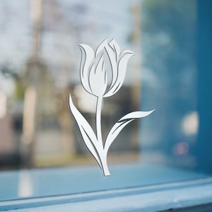 Vinylsticker tulp, bloemendecoratie voor muren, laptops en meer, prachtig huisdecor