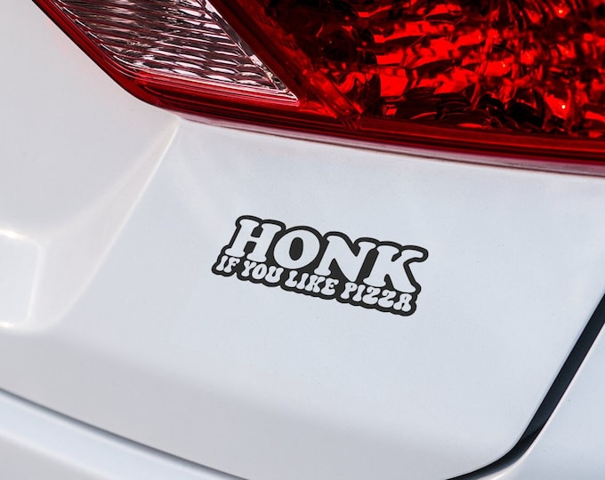 Fun and Stylish 'Honk If You Like Pizza' Car Vinyl Decal - Perfect Pizza Lover Gift for Pizza Enthusiasts, Foodie Friends, and pizza lovers