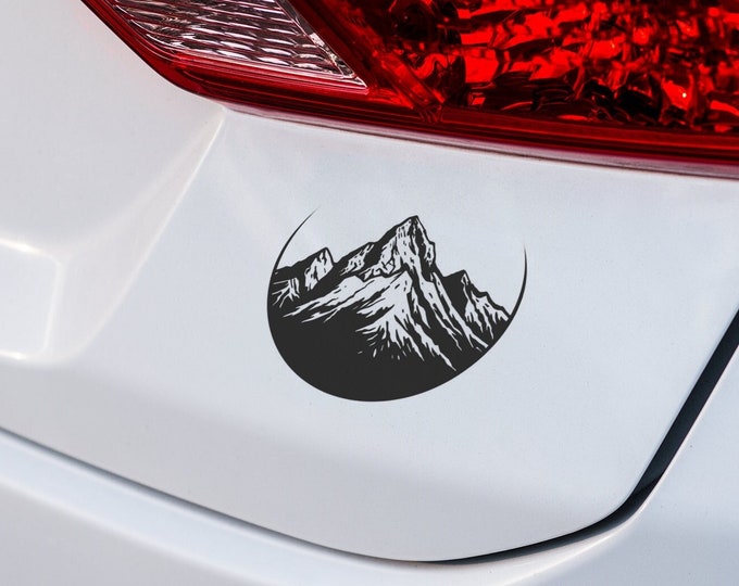 Stunning Mountain Range Vinyl Decal - Perfect for Your Car or Laptop - Nature-Inspired Outdoor Adventure Sticker