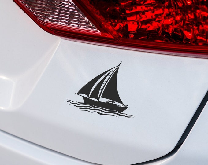 Sailboat Vinyl Decal, Nautical Decor, Boat Sticker, Laptop Decal, Watercraft Decoration, Car Window Decal, Ocean Theme, Coastal Gift