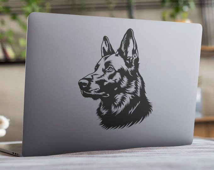 German Shepherd Vinyl Decal Waterproof Dog Breed Sticker for Car Laptop Window Pet-Lover Gift