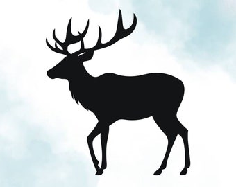 Reindeer Silhouette Vinyl Decal - Premium Quality, Car Window Sticker, Holiday Decor, Christmas Gift, Wall Art