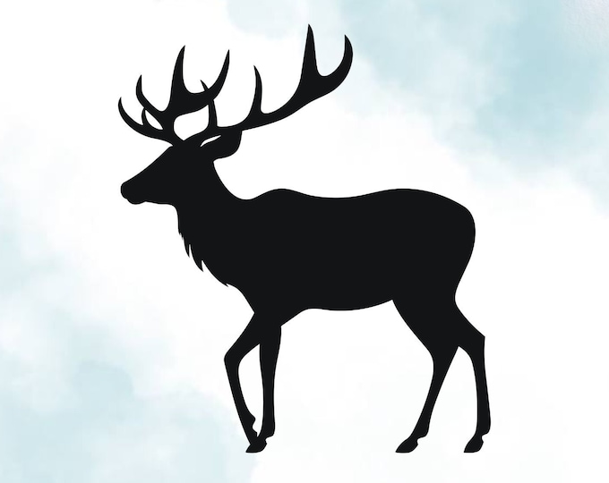 Reindeer Silhouette Vinyl Decal: Holiday Car Window Sticker