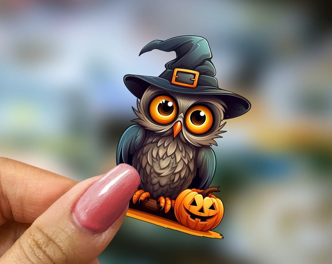 Spooky Halloween Owl Sticker Decal - Perfect for Laptops, Notebooks, and More - Unique and Creepy Design