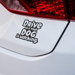 Grappige autosticker bumpersticker - "Rijd alsof je hond toekijkt" - perfect cadeau voor hondenbezitters en -rijders
